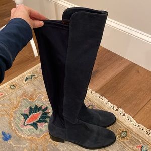 Navy Blondo over knee waterproof suede boots
